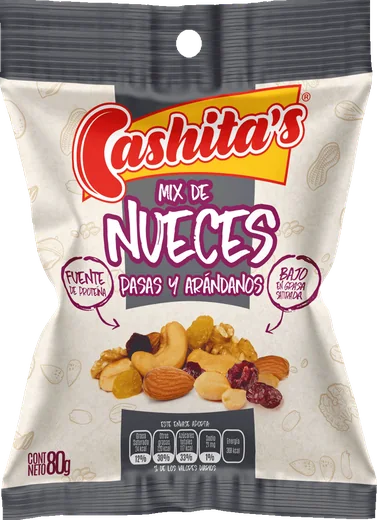 Empaque de Mix de nueces, pasas y arándanos Cashitas